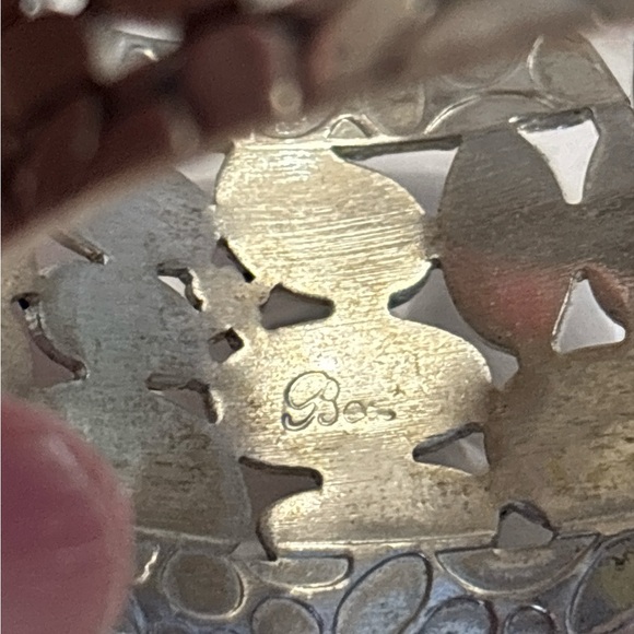 Brighton Rustic Silver Tone Pebbled Design Open Cuff Bracelet - Picture 5 of 8